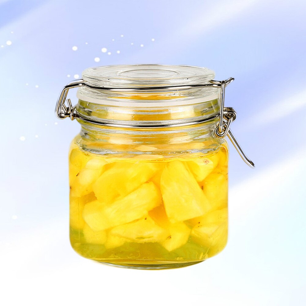 500ML Klare Quadratische Glas Gläser Lagerung Container mit Edelstahl Schnalle für Abdichtung