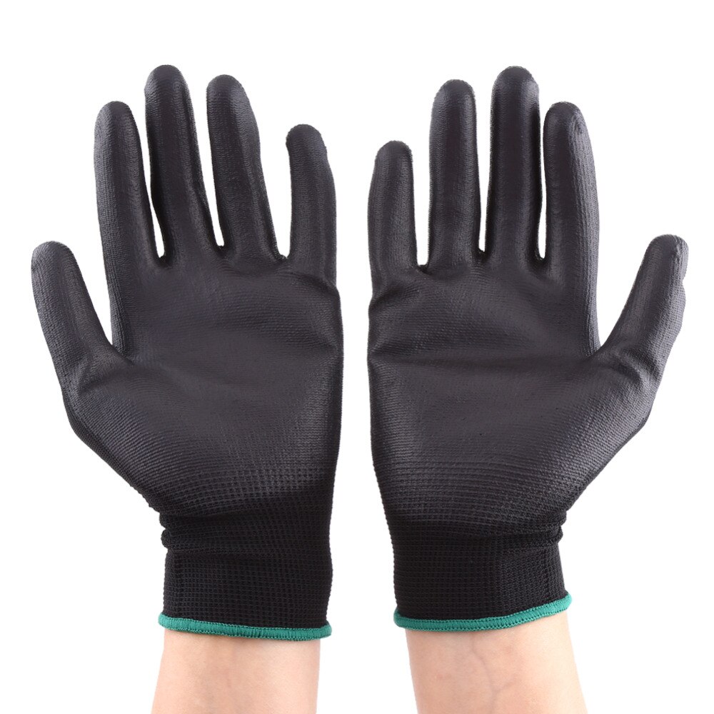 Guantes de trabajo de protección antiestática, con revestimiento de PU, antiestáticos, para guantes de trabajo electrónicos de CI, 12 par/lote