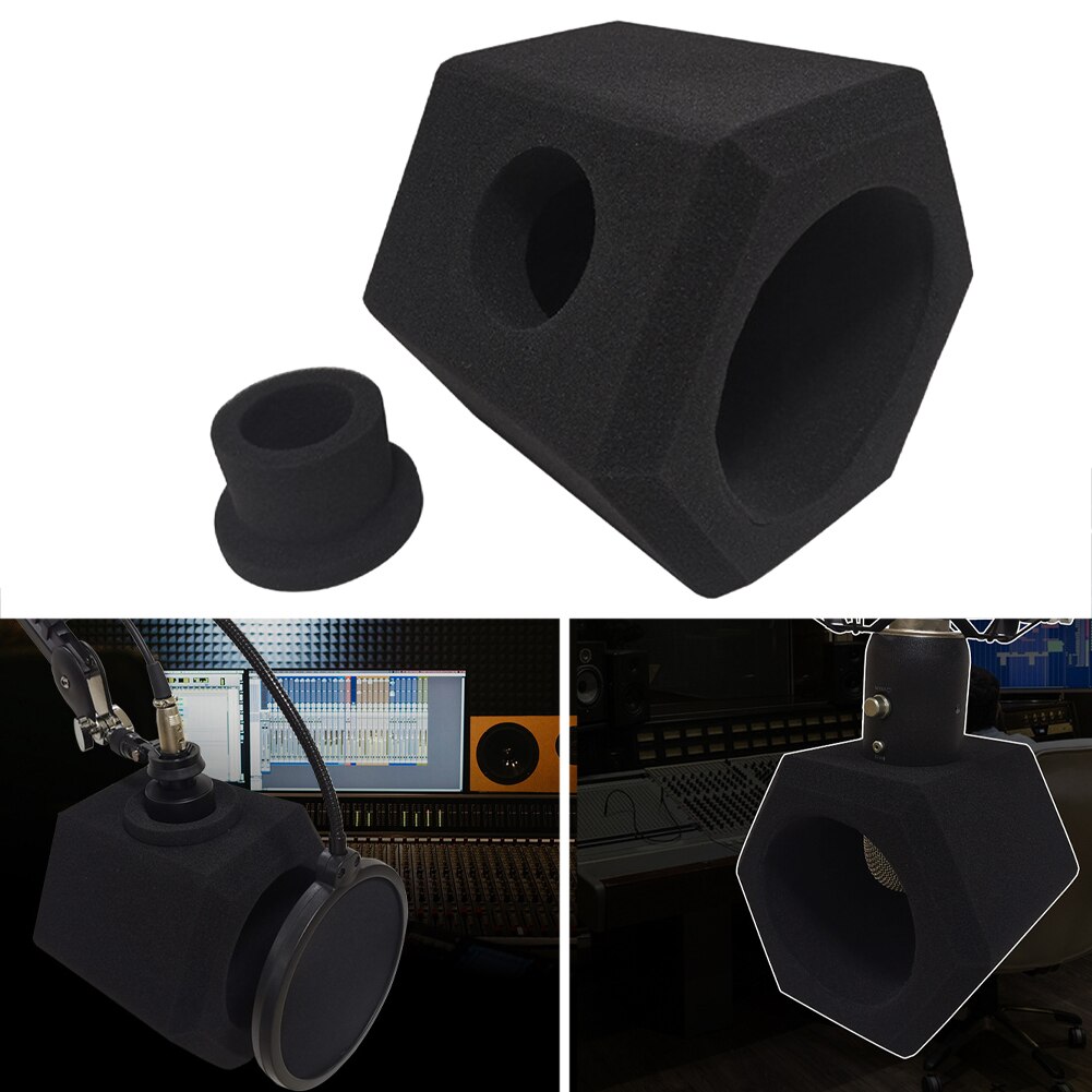 Microphone Wind Screen Shield Detachable Sound Insulation Noise Reduction Easy Install Vlogging Studio Speaking Singing Filter