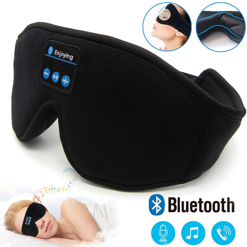 JINSERTA-auriculares inalámbricos 3D con Bluetooth 5,0, cinta para la cabeza para teléfono, auriculares suaves para dormir, mascarilla para dormir, música