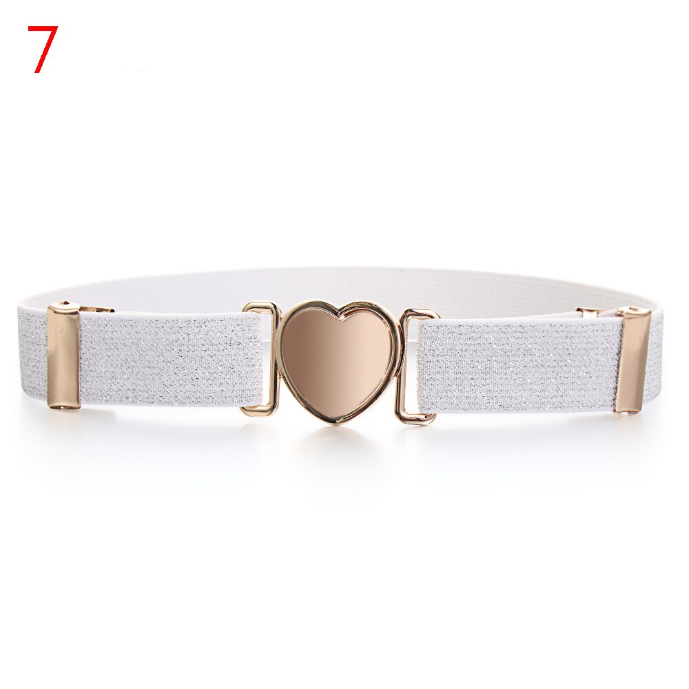 1 Pcs Children Belt Elastic Belts Girl Stretch Waist Belt Adjustable Heart Belt Uniform Belt for Teen Kids Girls Dresses: 7