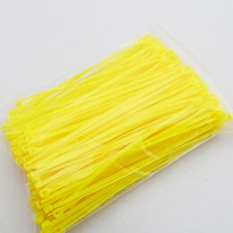 200 stk sort rød grøn blå gul lilla kabelbindere 100mm x 2mm 4 "lynlås netværk nylon plast kabel kabel lynlås ledningsrem: Gul
