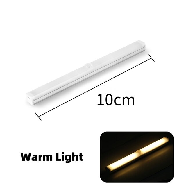 ANMONE Wardrobe Led Light Motion Sensor Wireless Night Lamps Bedroom Kitchen Decorative Light Strips USB Rechargeable Backlight: warm 10cm