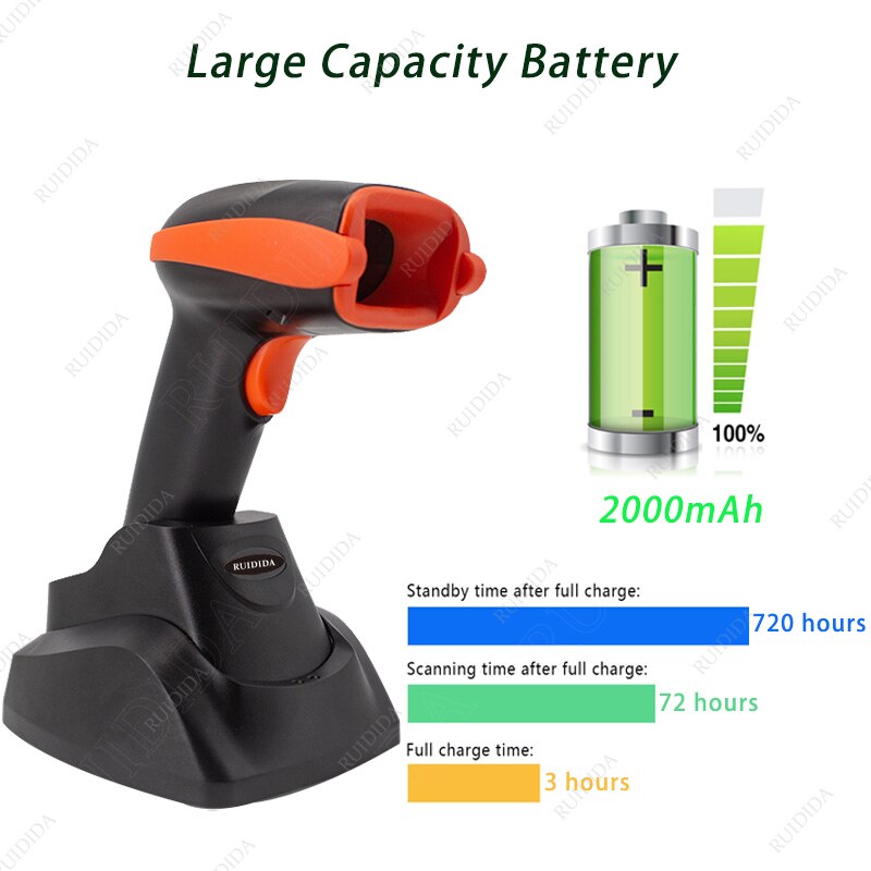 Bluetooth Barcode Scanner 2D Drahtlose Bar code Scanner 2d QR Code Reader Verdrahtete Handheld Reader PDF417 für IOS Android Telefon PC