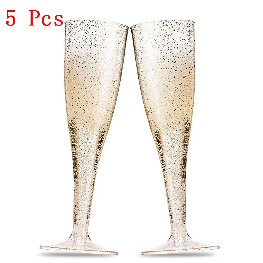 5 x plast champagne prosecco fløyteglass 175ml fløyteglass i ett stykke vinglass fest bryllupsfløytebeger cocktailkopp