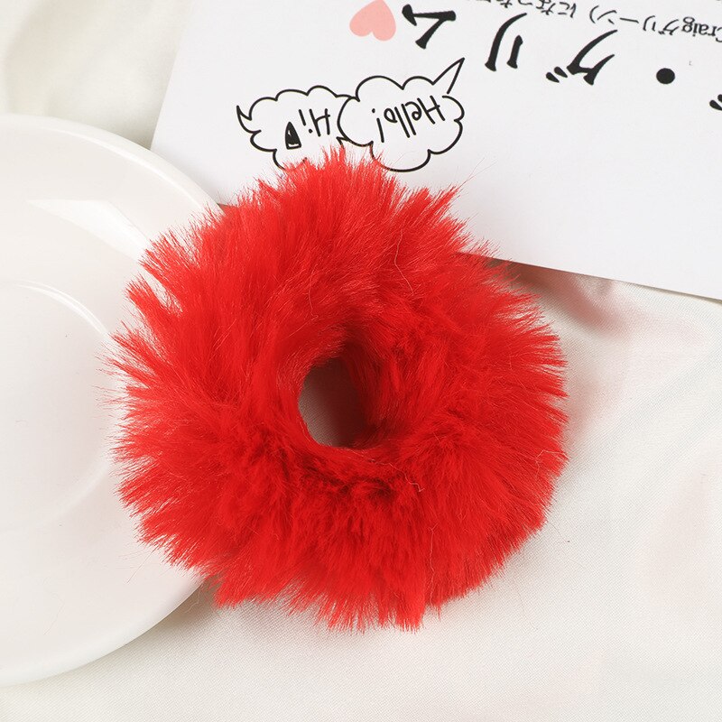 4.3 tum sammets scrunchie elastiska hårband för kvinnor hästsvanshållare plysch hårrep gummiband pannband håraccessoarer: 3