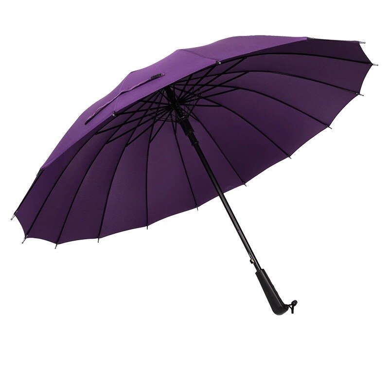 16K a prueba de viento Arco Iris paraguas lluvia mujeres hombres Sol caminando mucho manejar sombrillas rectas para Golf automática abierto sombrilla: Morado
