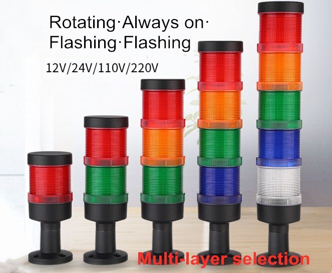 Tour de signalisation à Led, diamètre 70mm, 24V, lumière rouge, jaune, verte, multi-couches, piles, voyants d'alarme, lampe d'avertissement pour Machine industrielle