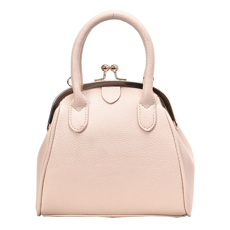 Bolsos cruzados de cuero con patrón para mujer , bolsos de hombro de colores sólidos pequeños, Bolsos De Mujer y monederos con asa nueva: Beige