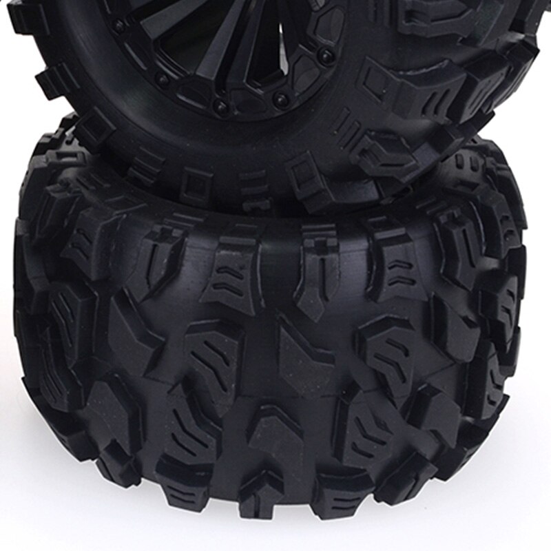 4 stk 125mm 1/10 monster truck dekk & hjul hex 12mm for traxxas tamiya kyosho hpi hsp savage xs tm flux lrp