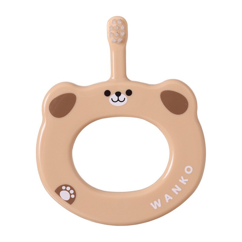 Imebaby Baby Zahnbürste Kleinkind Ausbildung Zahnbürste kinder Zahnbürste Nylon pelz Baby Elemente Weichen Pelz Ring Anti Zahnbürste: brown bear