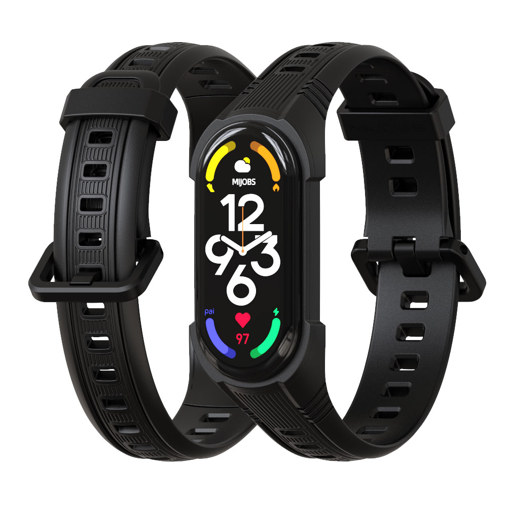 Pulsera para Miband 8 7 6 5 WatchBand para Xiaomi Mi Band 7 5 4 3 pulsera de silicona para Miband 6 7 pulsera NFC Global Band: XS / Black Yellow