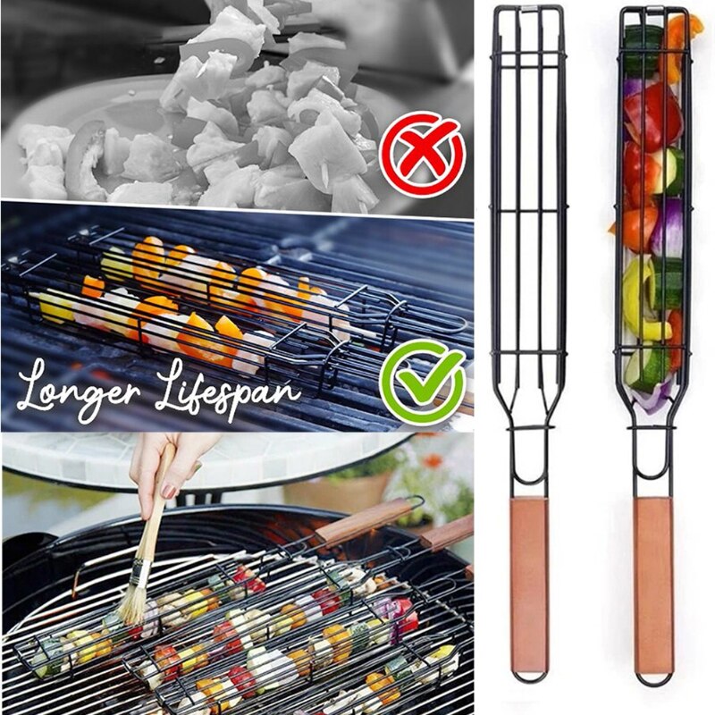 BBQ Grillen Korb Edelstahl Antihaft Grill Grill Korb Werkzeuge Grill Gittergewebe für Fleisch Hamburger BBQ Küche Zubehör