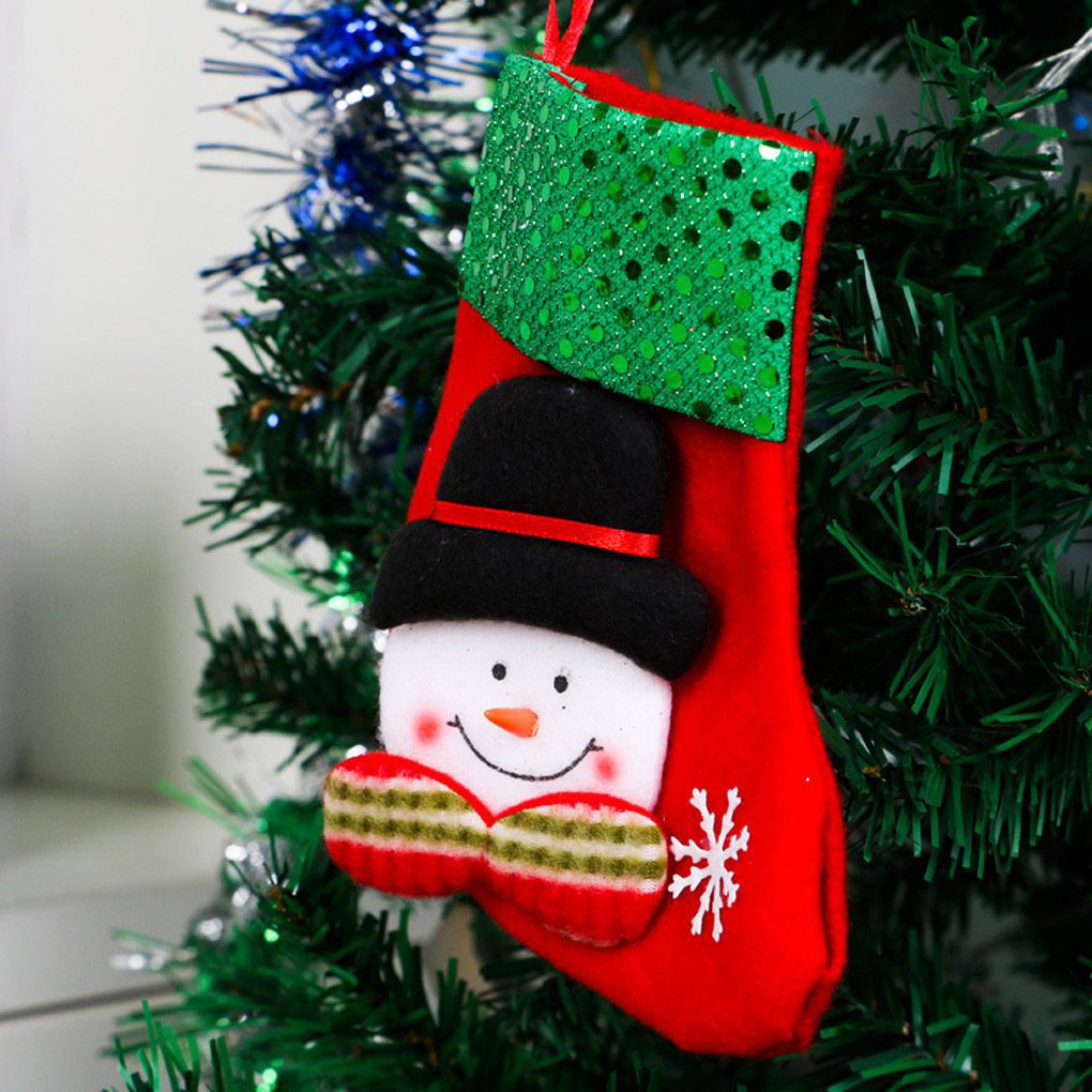 1Pc Kerst Kous Sack Xmas Candy Bag Noel Kerst Decoraties Voor Huis Natal Navidad Sok Kerstboom Decor