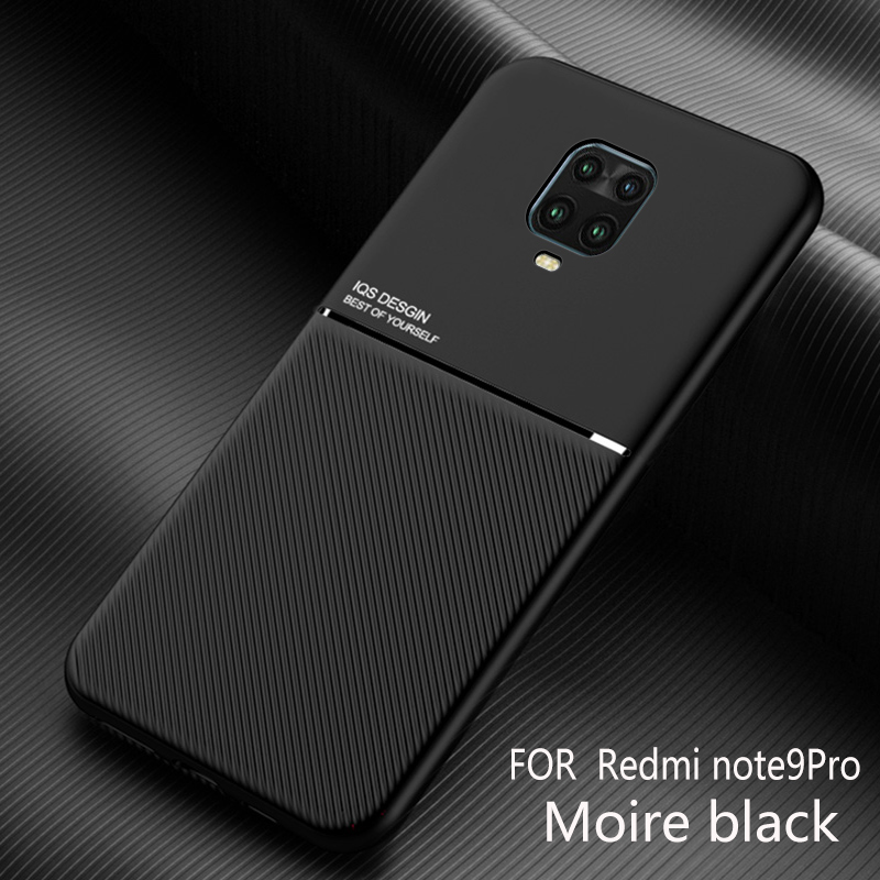 Funda magnética de cuero para coche, carcasa de Marco suave para Xiaomi Redmi Note 9 Pro, 9S, Note 9 Pro Max: Aluminio / Negro