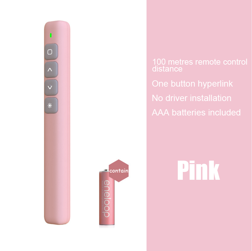 whiteboard afstandsbediening pen PPT paginadraaier multimedia elektronische infrarood paginadraaier voor spraakleraar presentator: Roze