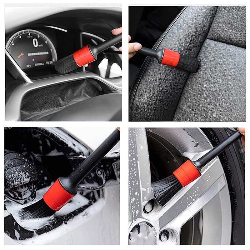 New10Pcs Auto Car Detailing Brush Set Car Interior Cleaning Kit Includes 5 Detail Brush,3 Wire Brush, 2 Air Vent Brush