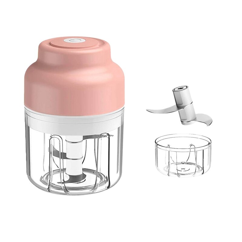 Electric Mini Garlic Chopper Mini Blender Mini Chopper Food Chopper Vegetable Chopper Garlic Chopper Garlic Mincer: Pink