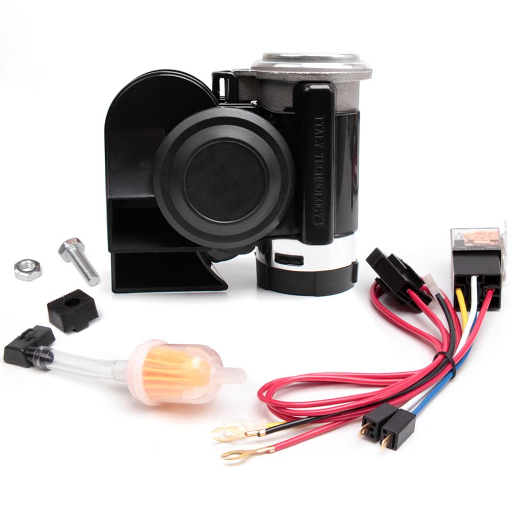 FARBIN Compact Air Horn mit Kompressor 12V/24V 150db Schnecke Elektrische Auto Horn Super Laut mit Verdrahtung harness: 24V / FB-S11-BMW