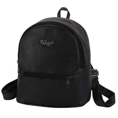 YBYT neue adrette solide frauen kawaii Rucksack einfache Litschi aufbringen damen reisetasche Schüler schule rucksäcke: Schwarz