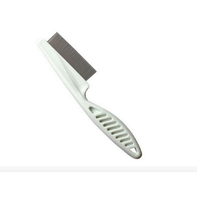 Peine de Metal para perros y gatos, peine para piojos con dientes finos, mango de pulga para mascotas, mango de pulgas dentado fino