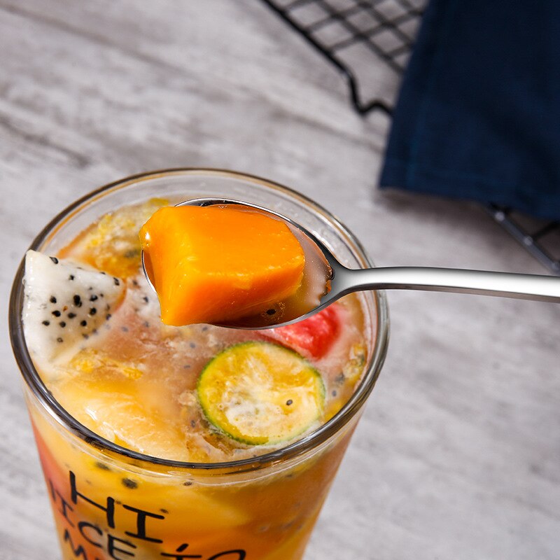 5 kpl 304 ruostumattomasta teräksestä valmistettua lusikkaa jäätelölusikoita pitkävartisia kahvilusikoita sekoituslusikoita keittiövälineitä