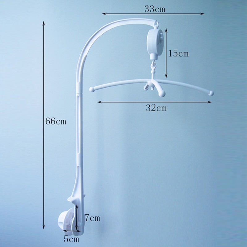 QWZ Baby Bed Bell Toy Holder White Rattles Bracket Mobile Crib Music Box Newborn Bell Crib Toy For 0-12 Month For Baby