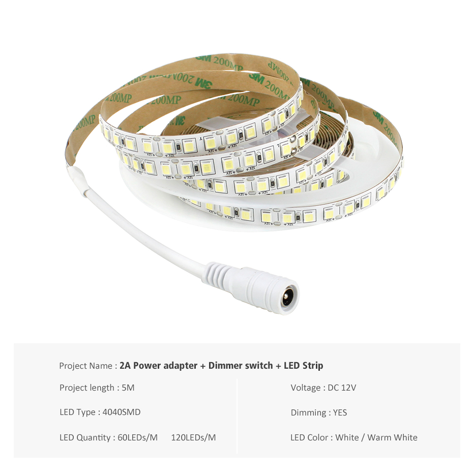Dimbare Touch Schakelaar 4040 SMD LED Strip 12V 5M 110V 220V LED Flexibele Licht Diode Tape LED Lint Onder Kast Keuken Licht