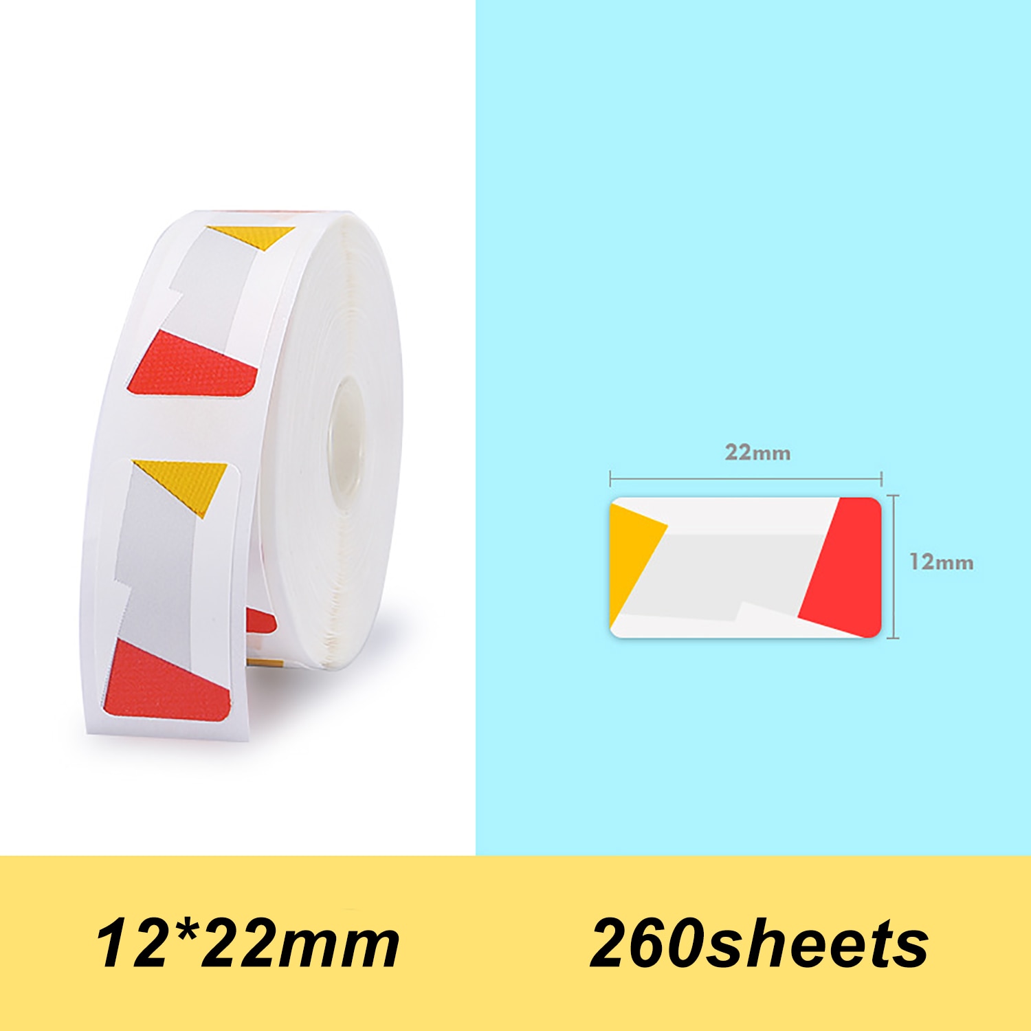 Étiquettes d'impression thermique prix nom étiquettes étanche larme résistant 12*22mm 260 pièces/rouleau pour la maison organisateur supermarché: Gris clair