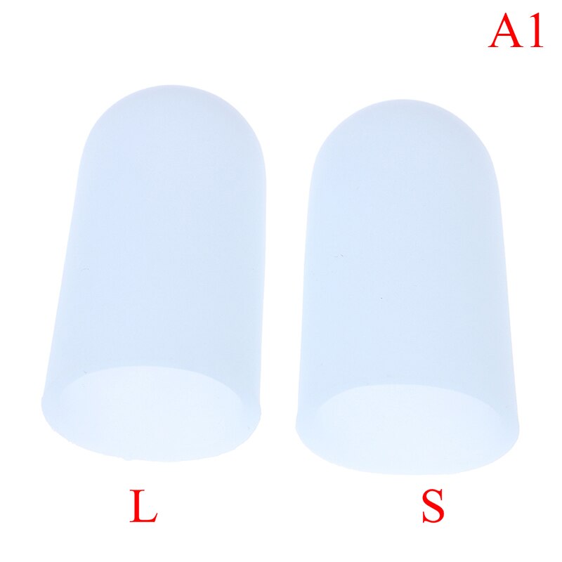 2 stuks vinger- en teenbeschermers van siliconengel ter verlichting van pijn en ter voorkoming van blaren: Lichtgrijs