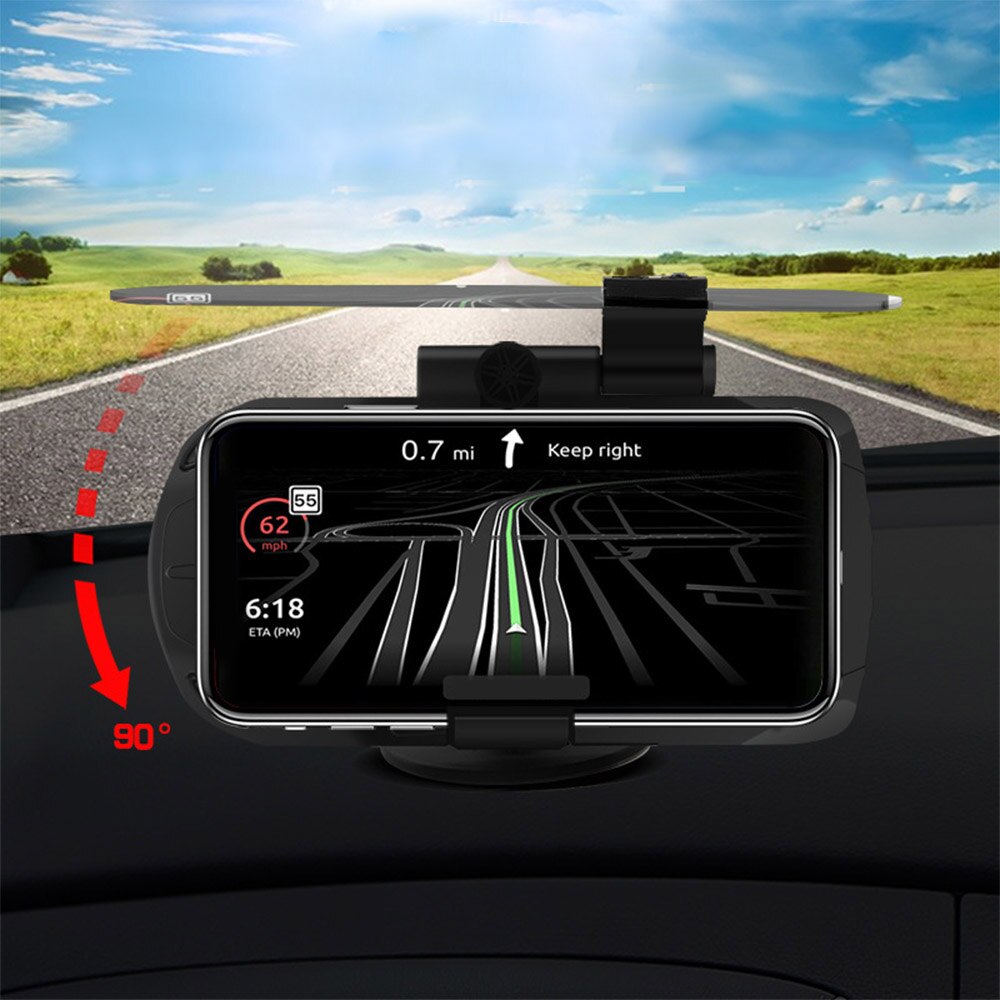 10W Fast Qi Wireless Car Mount Charger Car Windscreen Projector HUD Head Up Display GPS Map Guide Wireless Charging Pad