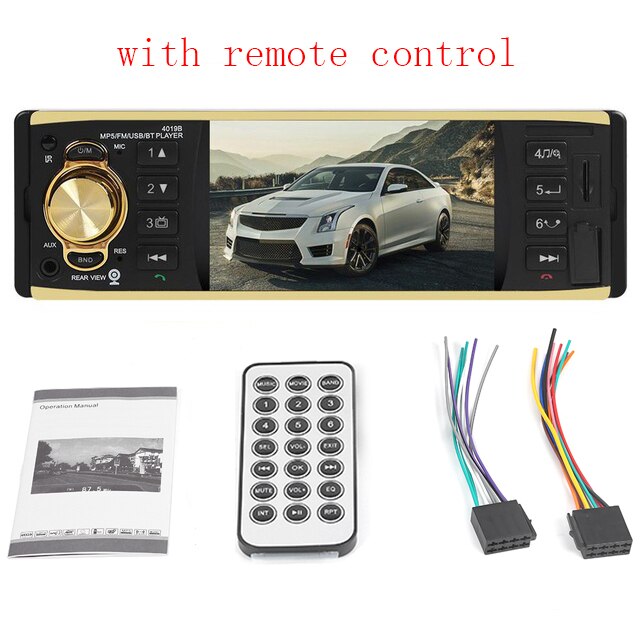 4019B In Dash Car Stereo 4.1 inch Bluetooth AUX USB Radio Digital Media Receiver with Preset Aux Audio Input Reset Key
