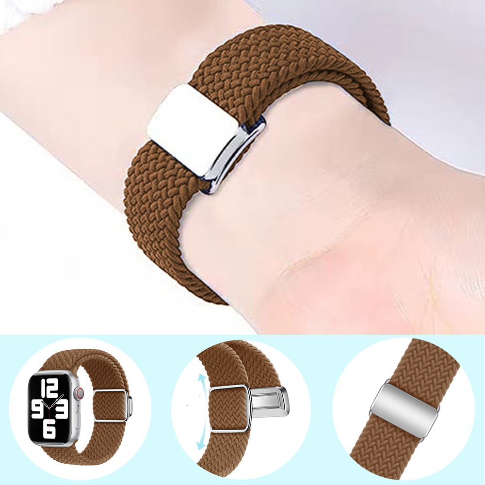 Nylon-Schlaufenarmband für Apfel Uhr Band 45 mm 44 mm 46 mm 42 mm 49 mm 41 40 38 mm Magnetarmband iWatch Serie Ultra 10 9 8 7 6 5 SE