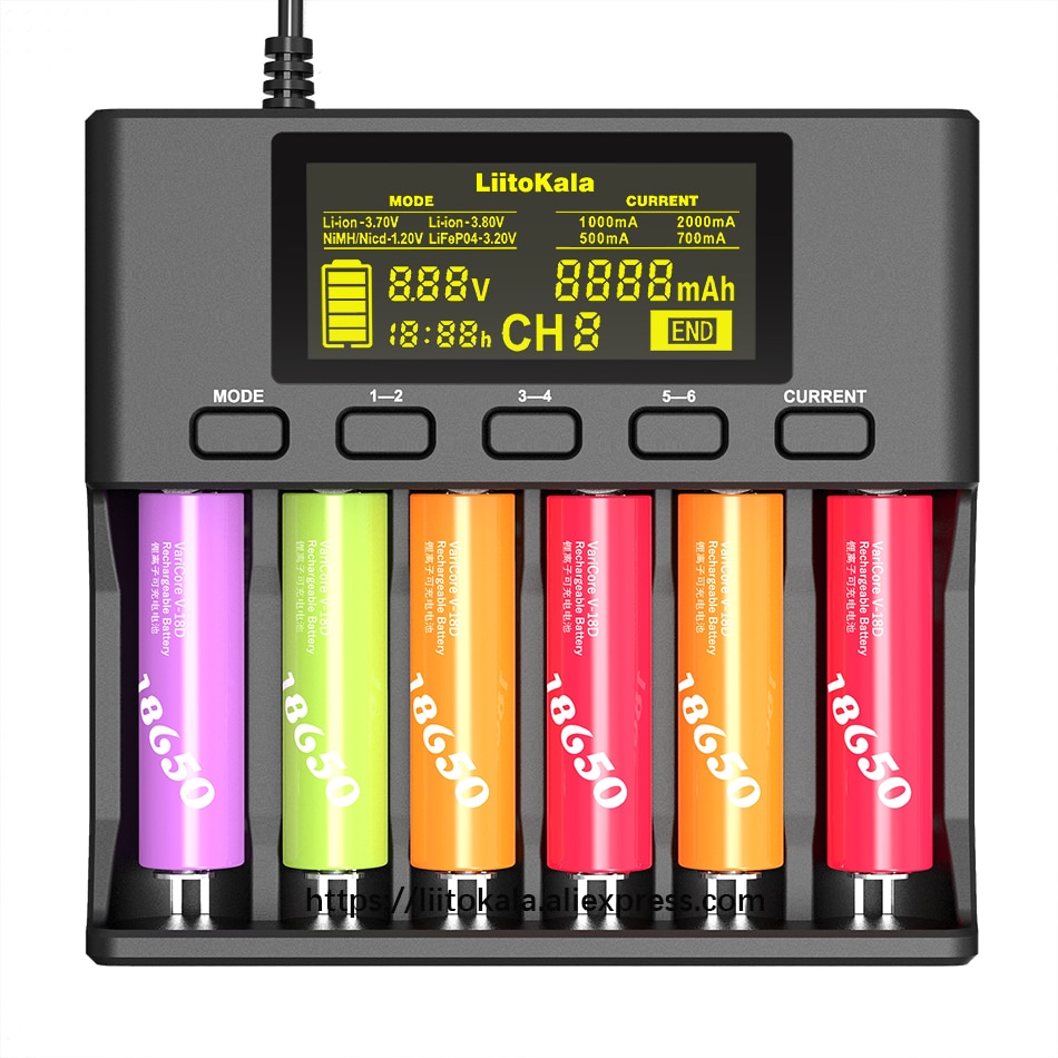 Liitokala Lii-PD4 Lii-500 Lii-500S Lii-PD2 18650 battery charger LCD display 18490 21700 26650 20700 AA AAA etc Test capacity