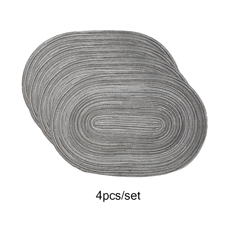 4PCS/set Oval Rop Cotton Braided Table Place Mats Braided Coaster Placemas Non-Slip Table Mats for Dining Kitchen Table Washable: Blue