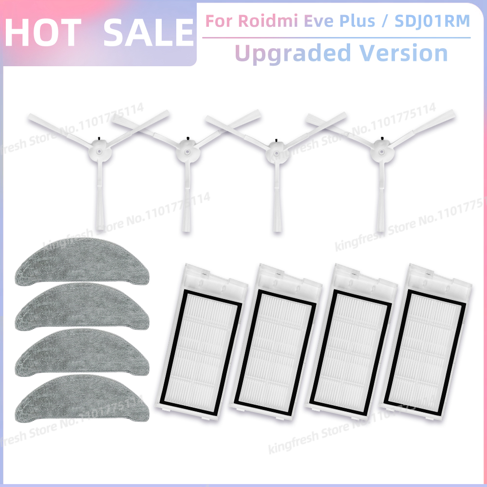 Fit For Roidmi Eve Plus SDJ01RM, XCLEA H30 Plus / H40 Plus Parts Main Roller Side Brush Filter Mop Cloth Bracket Bag Accessories: Blue