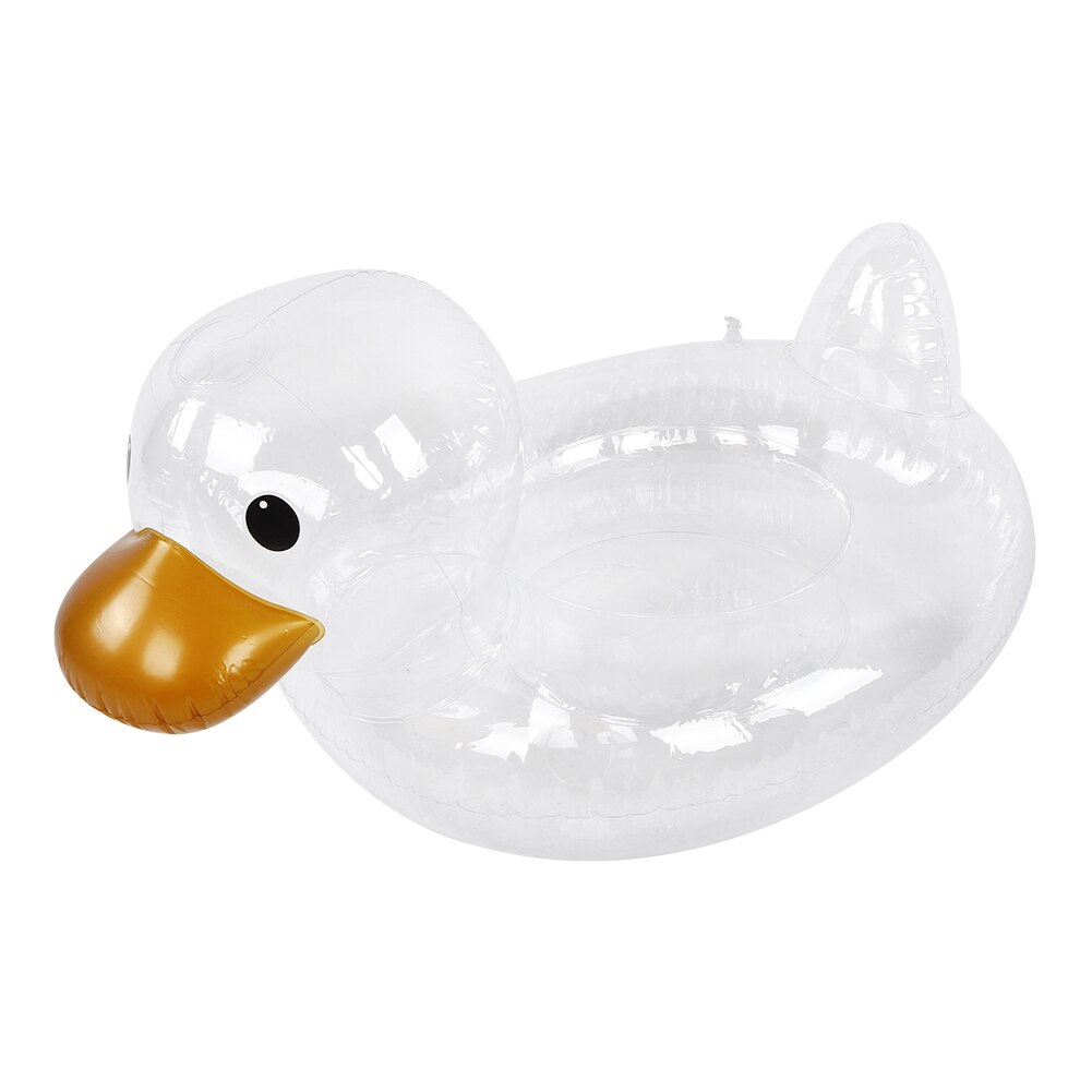 Baby Inflatable Swimming Ring Transparent Duck Swim Ring Toddler Water Floating Seat Circle Pool Safety Aid for 0-4 Years Old