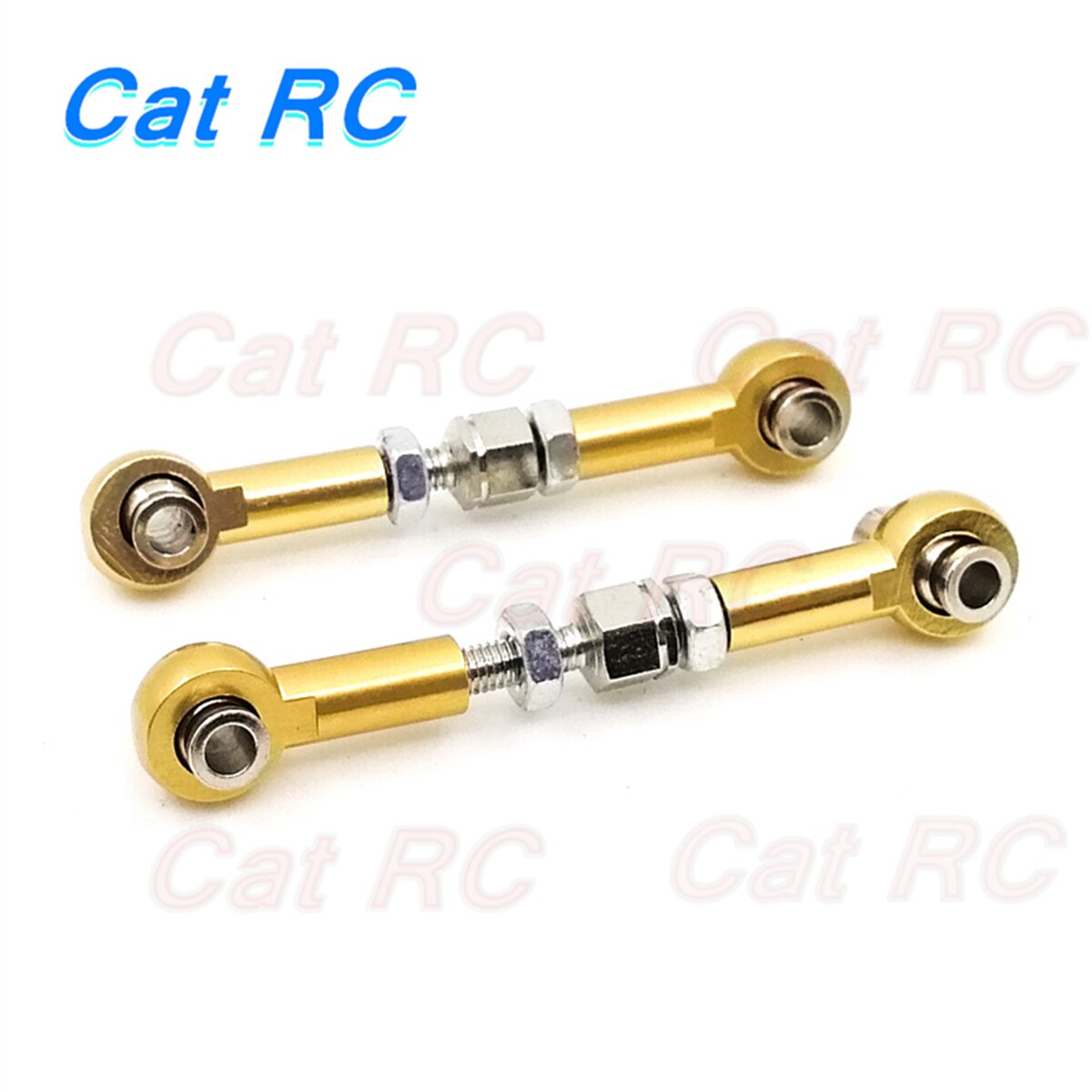 4 stück servogestänge-zugstangenarme,  m3 gewinde , 3mm löcher , 48-60mm lang für hsp 94122 94103 94123 catrc: Goldene 4 stück