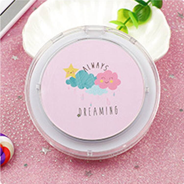 Makeup Mirror with LED Light Portable Compact Cosmetic Rechargeable Lighted Foldable Small Round Pocket Hand Mirrors: Letter cloud