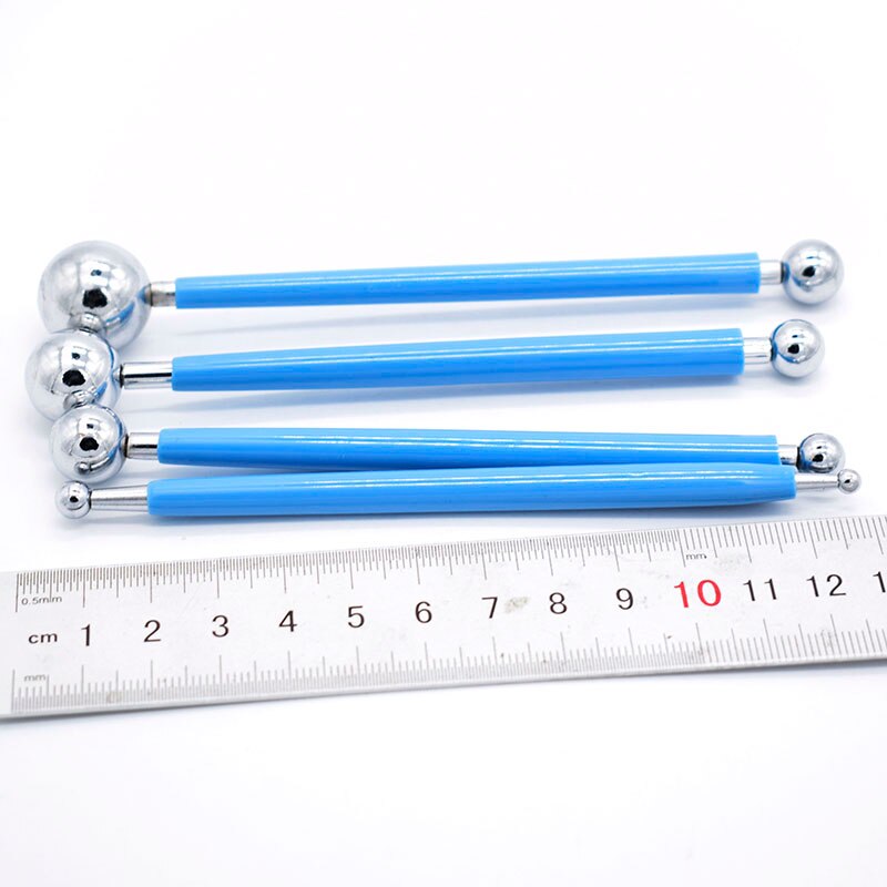 Polymer Clay Tool 4pcs/set Stainless Steel BJD Molding Ball Stylus Paper Flower Petal Make pottery tools
