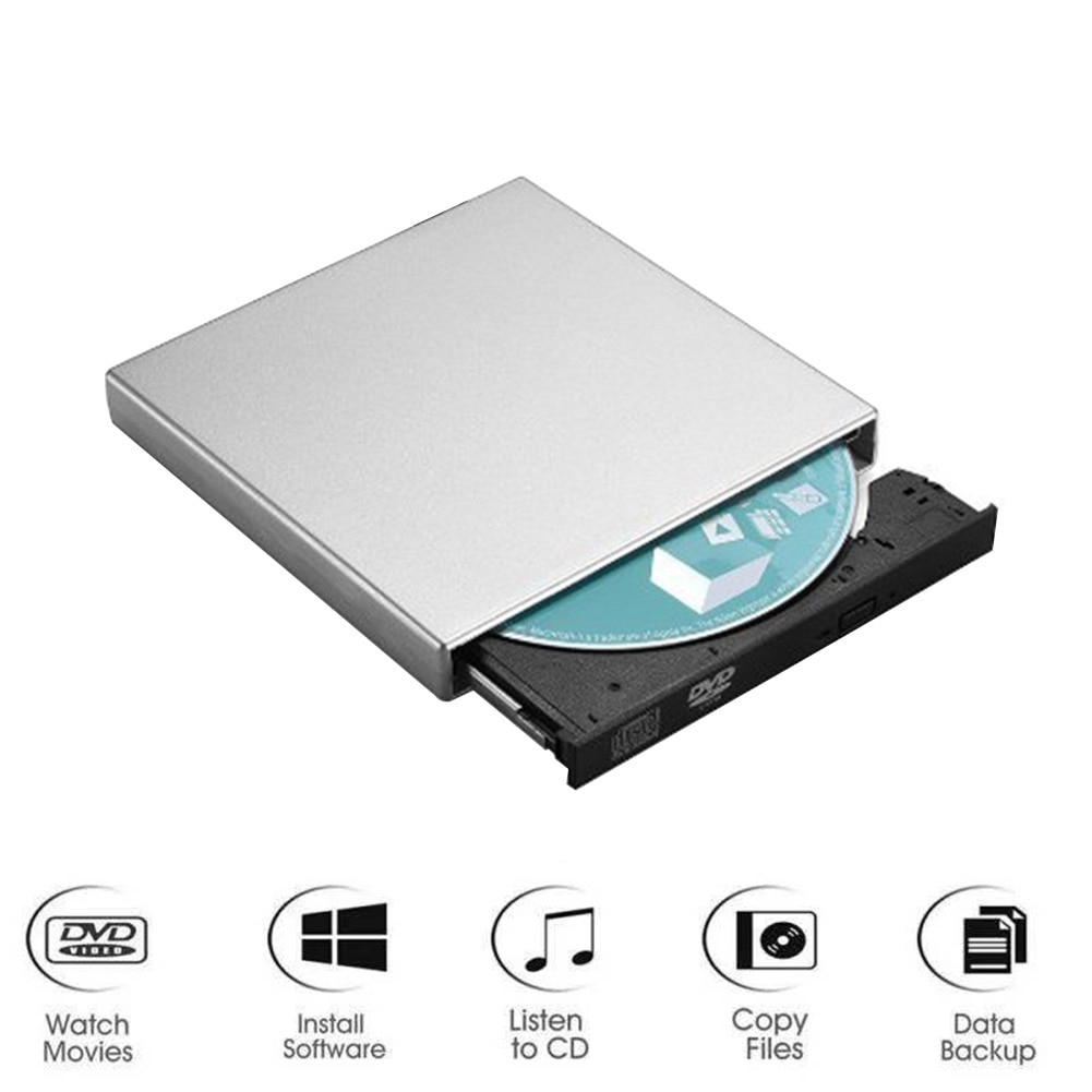 DVD ROM Externes Optisches Laufwerk USB 2,0 CD/DVD-ROM CD-RW Player Brenner Slim Reader Recorder Computer Komponenten