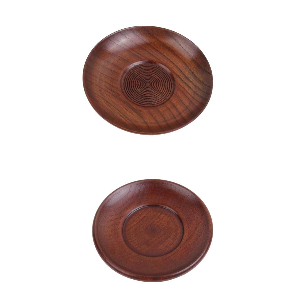 Juego de 2 piezas de pequeño recipiente de madera para salsa de Sushi con sabor a frijol