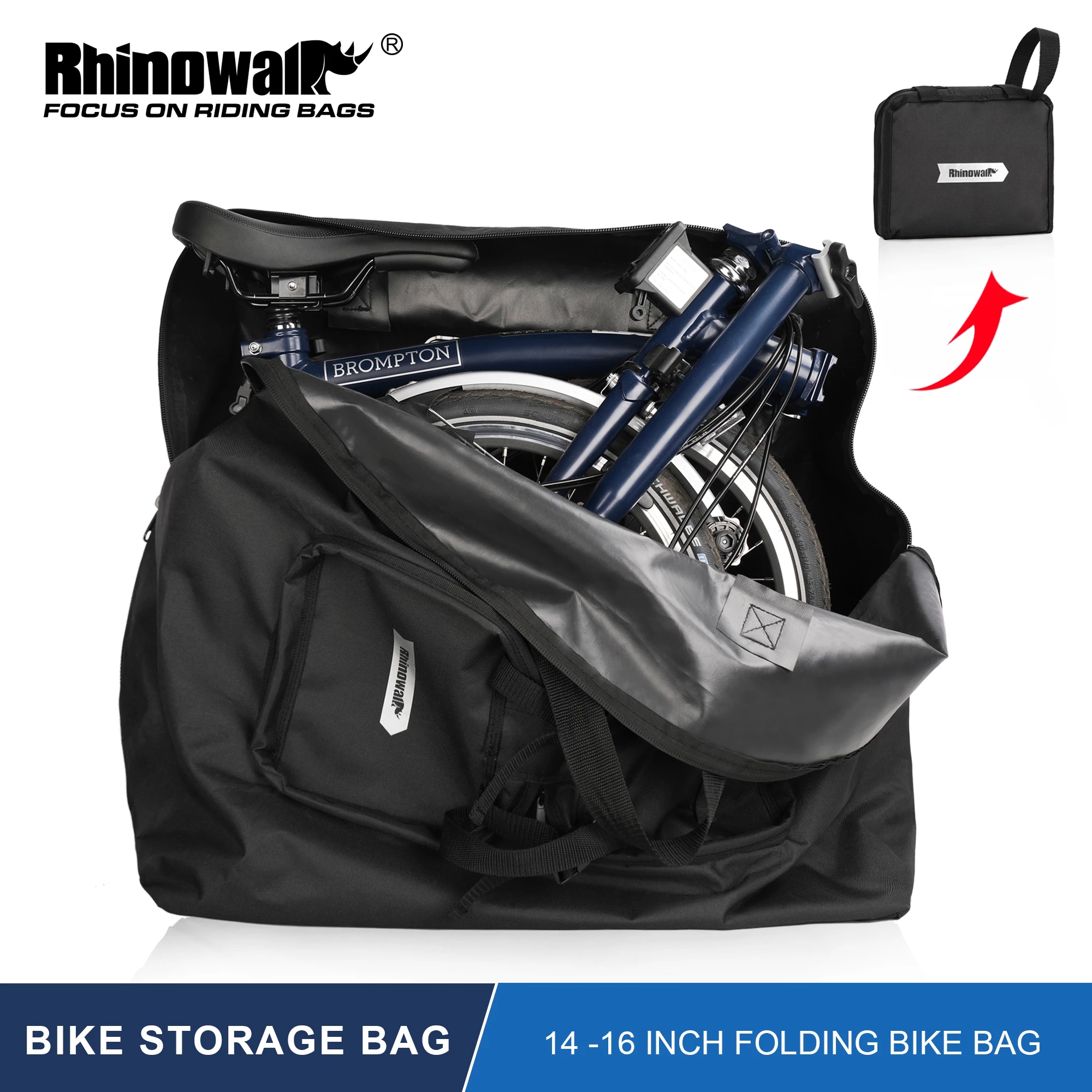 Rhinowalk Folding Bike Carry Bag 14-20 Inch Foldable Bike Storage Bag Portable Fold Bicycle Carrying Bag For Brompton 3Sixty