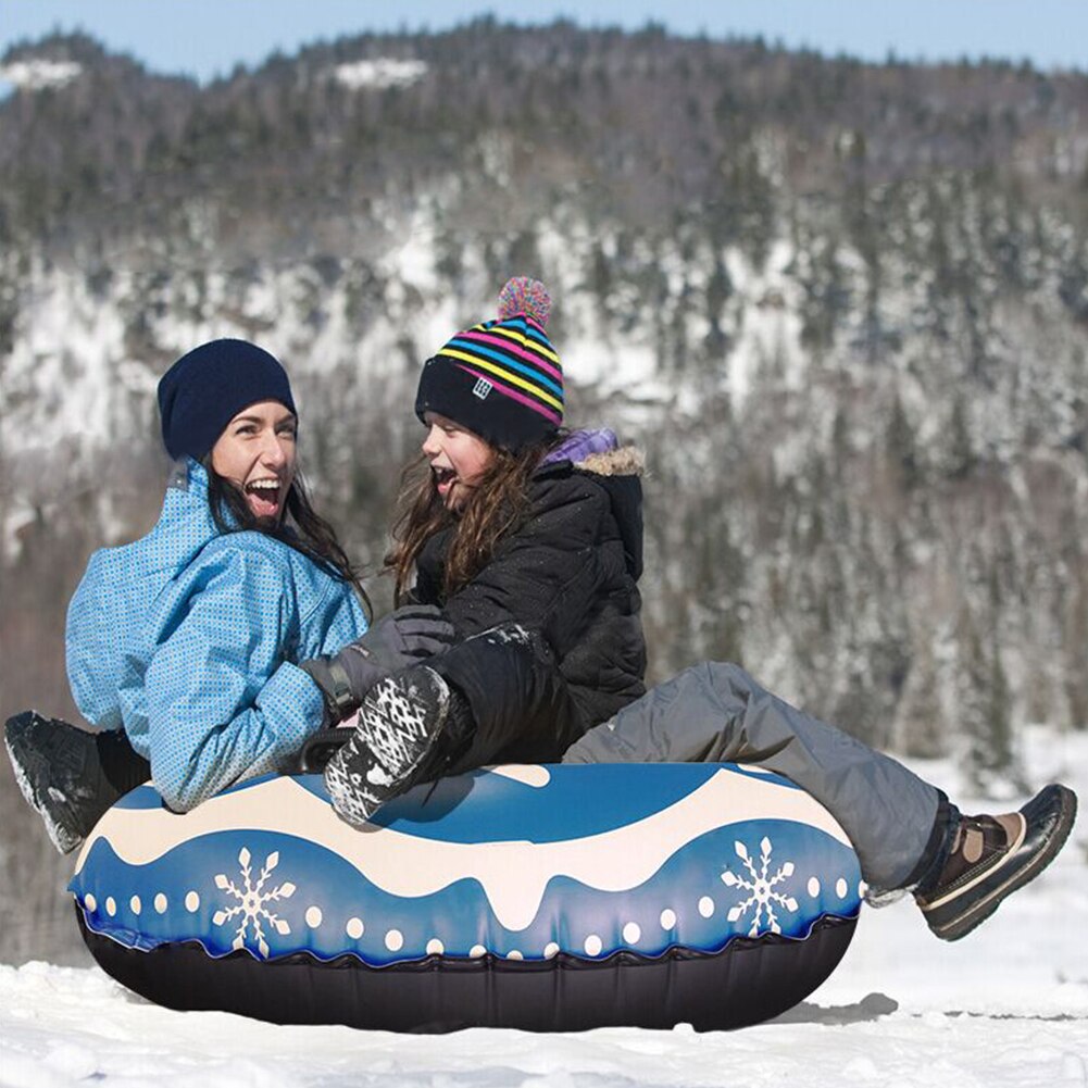 Winter Opblaasbare Skiën Board Met Voldoende Duurzaamheid En Taaiheid Pvc Outdoor Ski Cirkel Met Handvat Voor Kind Volwassen