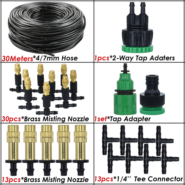 Sprycle 30–50 m Gartenbewässerung, Bewässerungssystem, Tropf-Set, verstellbare Nebeldüsen, automatisches Spray, für den Außenbereich, Hof, Gewächshaus: Lavendel