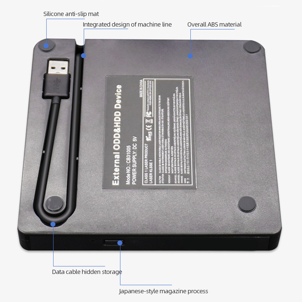 USB 3.0 External DVD RW Burner High Speed Transfer Optical Disk Drive Plug and Play CD Player DVD Recorder for Laptop PC Desktop