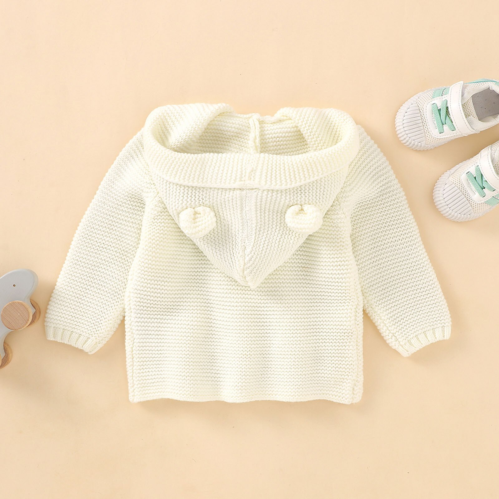 Peuter Baby Jongens Meisjes Jas Oren Capuchon Gebreide Tops Warme Jas Kids Jassen Baby Kleding Voor Pasgeborenen Hooded Bovenkleding Jas