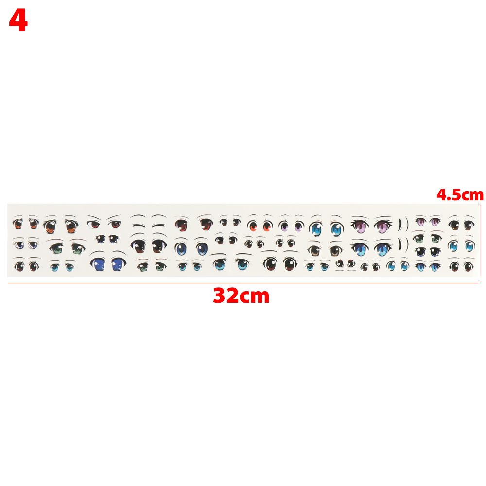 10 Pair Cute Cartoon Eyes Stickers Boy Anime Figurine Doll Face Organ Paster Decals DIY Glass Eye Chips Paper Doll Accessories: NICKEL