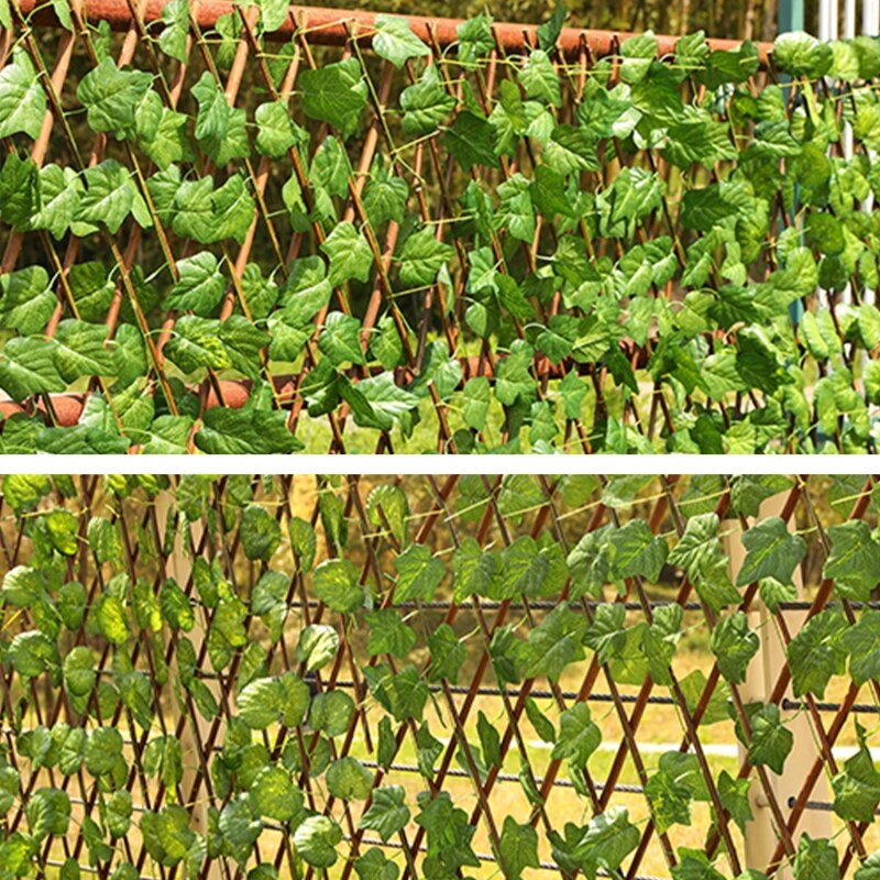 Garden Expandable Fence Privacy Screen for Balcony Patio Outdoor Decorative Faux Ivy Fencing Panel Artificial Hedges