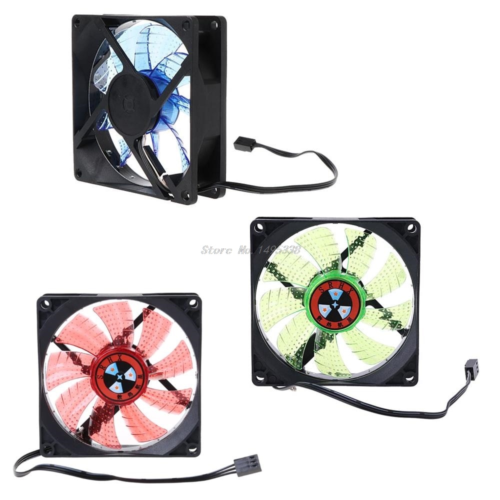 90mm LED Light 3pin PC Desktop Computer Case Cooling Cooler Fan Low Noise 9025